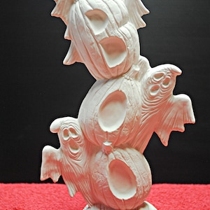Halloween &quot;BOO&quot; stack in ceramic bisque, unpainted ceramics