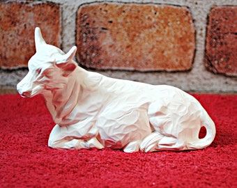 Cows in ceramic bisque, replacements for Atlantic Nativity set. unpainted ceramics