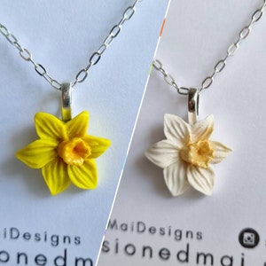 Cenin Pedr Daffodil Necklace Pendant | Cymru Wales Flower | Polymer Clay Necklace