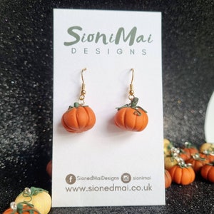 Tiny Pumpkin Earrings Halloween | Polymer Clay Earrings