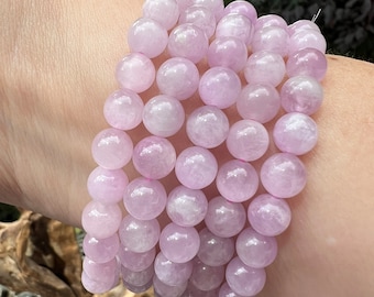 Kunzit Lila Kristallperlen Armband 7 mm