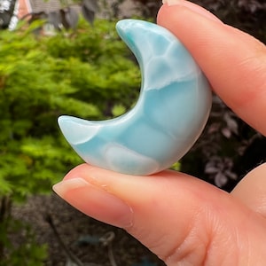 Larimar Moon Deep Blue Dolphin Stone  AAA+ : Peace / Love / Tranquility 13