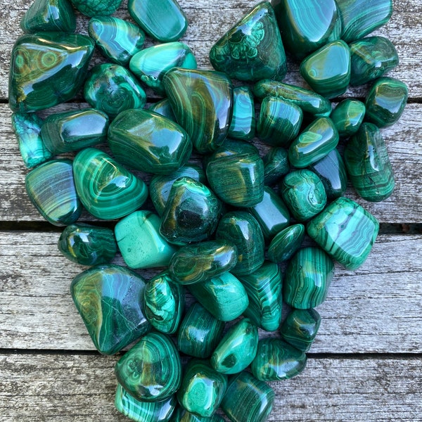 5 Malachite 5 Pink Amethyst 5 Angelite Tumblestone AAA+ : Emotional Healing / Protection custom listing for K