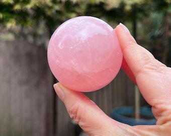 Rose Quartz Sphere Ball Deep Pink Brazilian AAA+ 219g 60mm 115