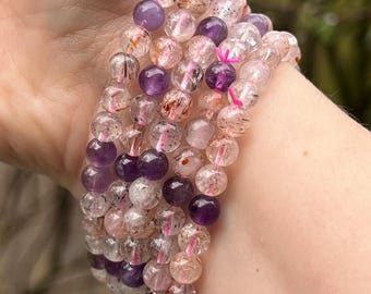 Super Seven Melody Stone Crystal Beaded Bracelet 6mm AAA+