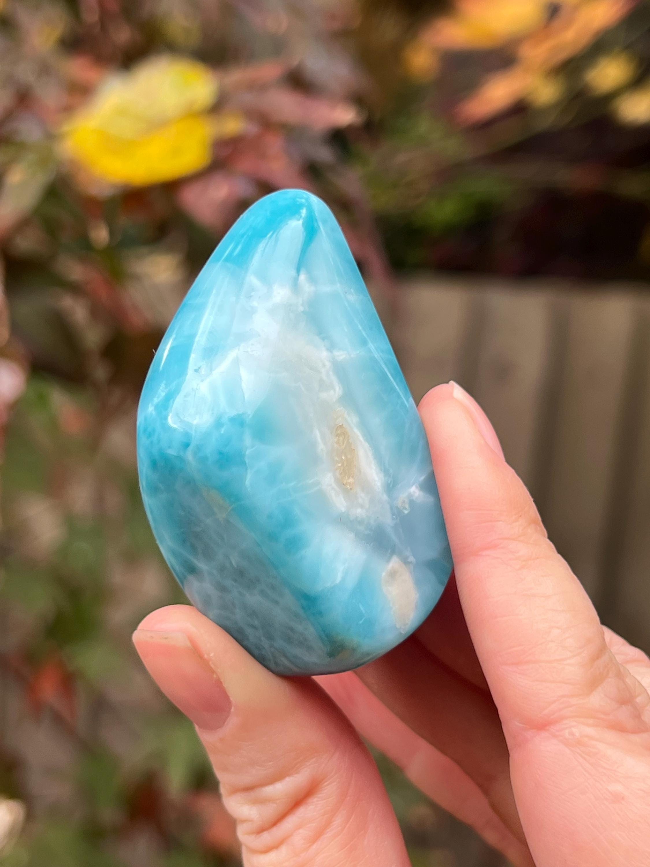 Larimar Large Freeform Dolphin Stone AAA+ : Peace Love Tranquility