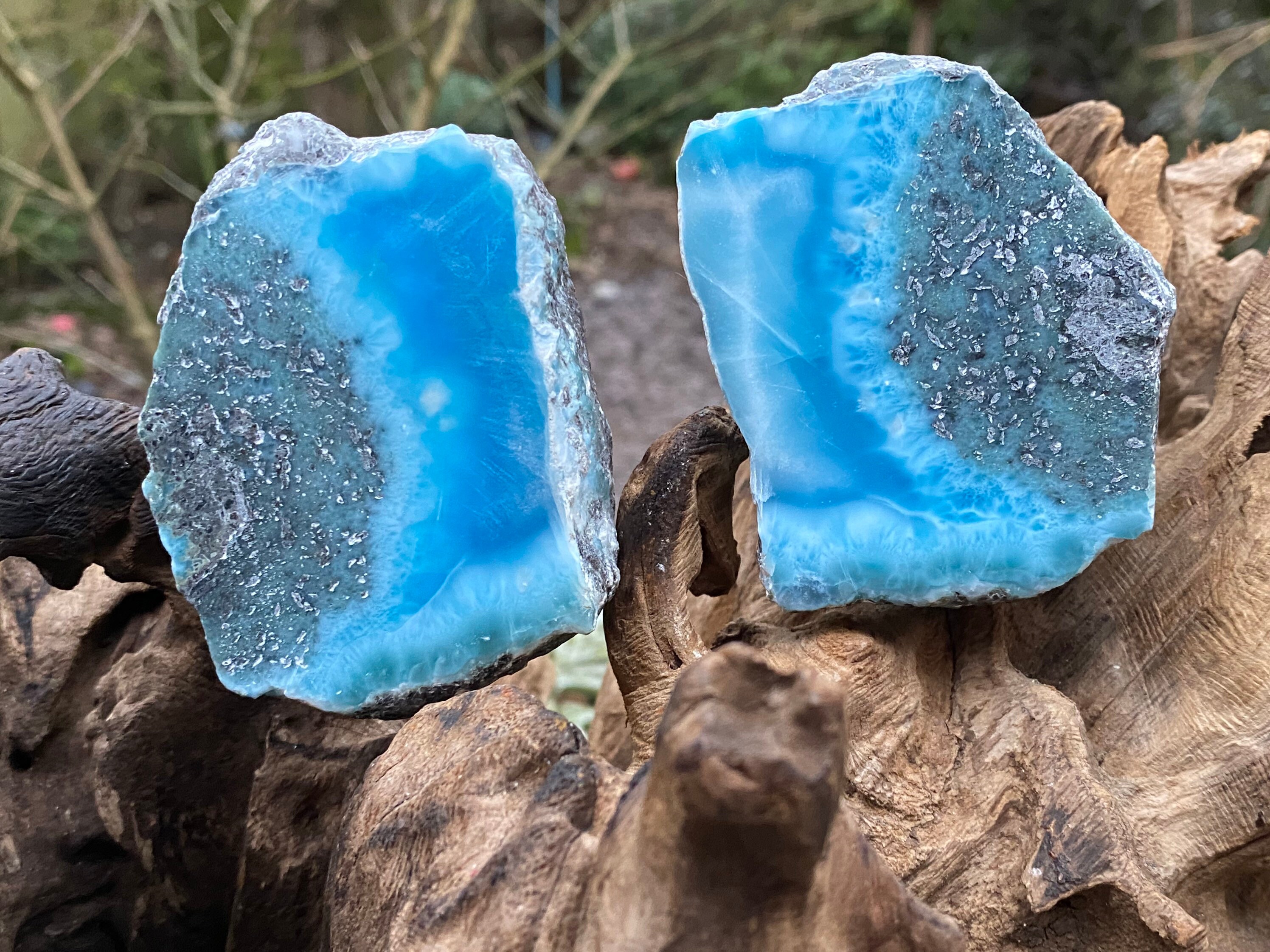 Large Larimar Double Matching Geode Dolphin Stone AAA+ : 2 - Etsy