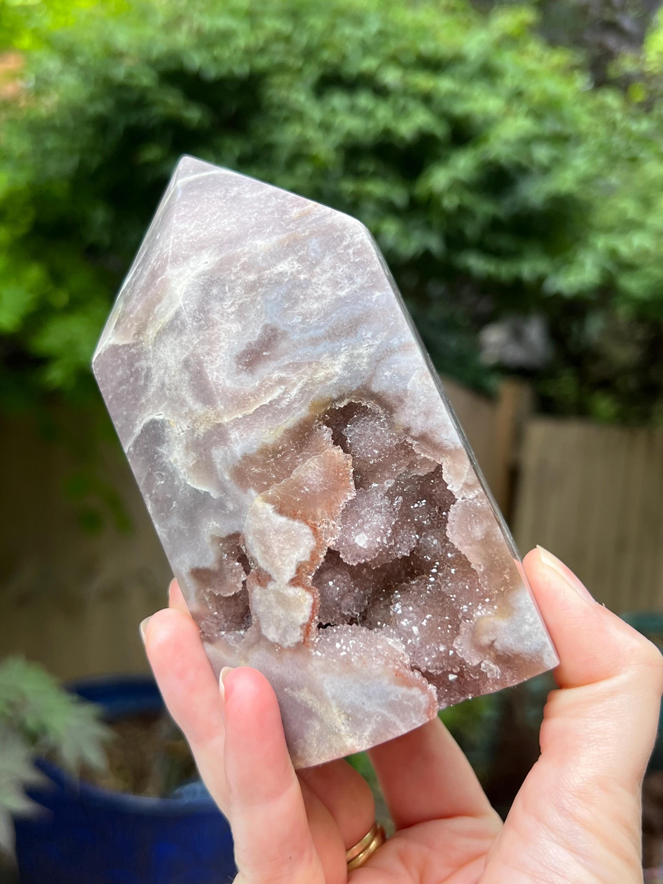 大型パタゴニアピンクアメジストクリスタルポイントタワー 623g AAA+