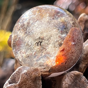 Garden Quartz Crystal Ball Lodolite Scenic With Stand AAA+ 43mm 69