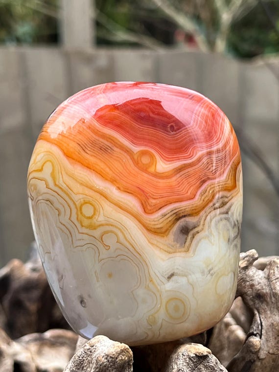 Silk Agate Sardonyx Large Crystal Stone Vigour / Happiness / Good