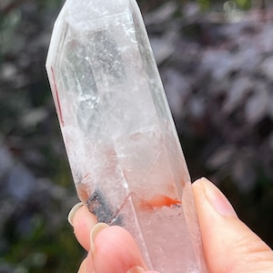 Amphibole Quartz / Angel Wing Phantom Quartz / Hematite Point 84g 7