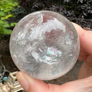 Clear Quartz Crystal Ball AAA+ 60mm Diameter With Stand : Rainbows 115