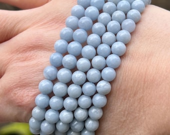 Angelite Crystal Beaded Bracelet AAA+ 6mm