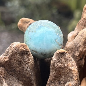 Larimar Ball Deep Blue Dolphin Stone : Peace Love Tranquility 278 27mm