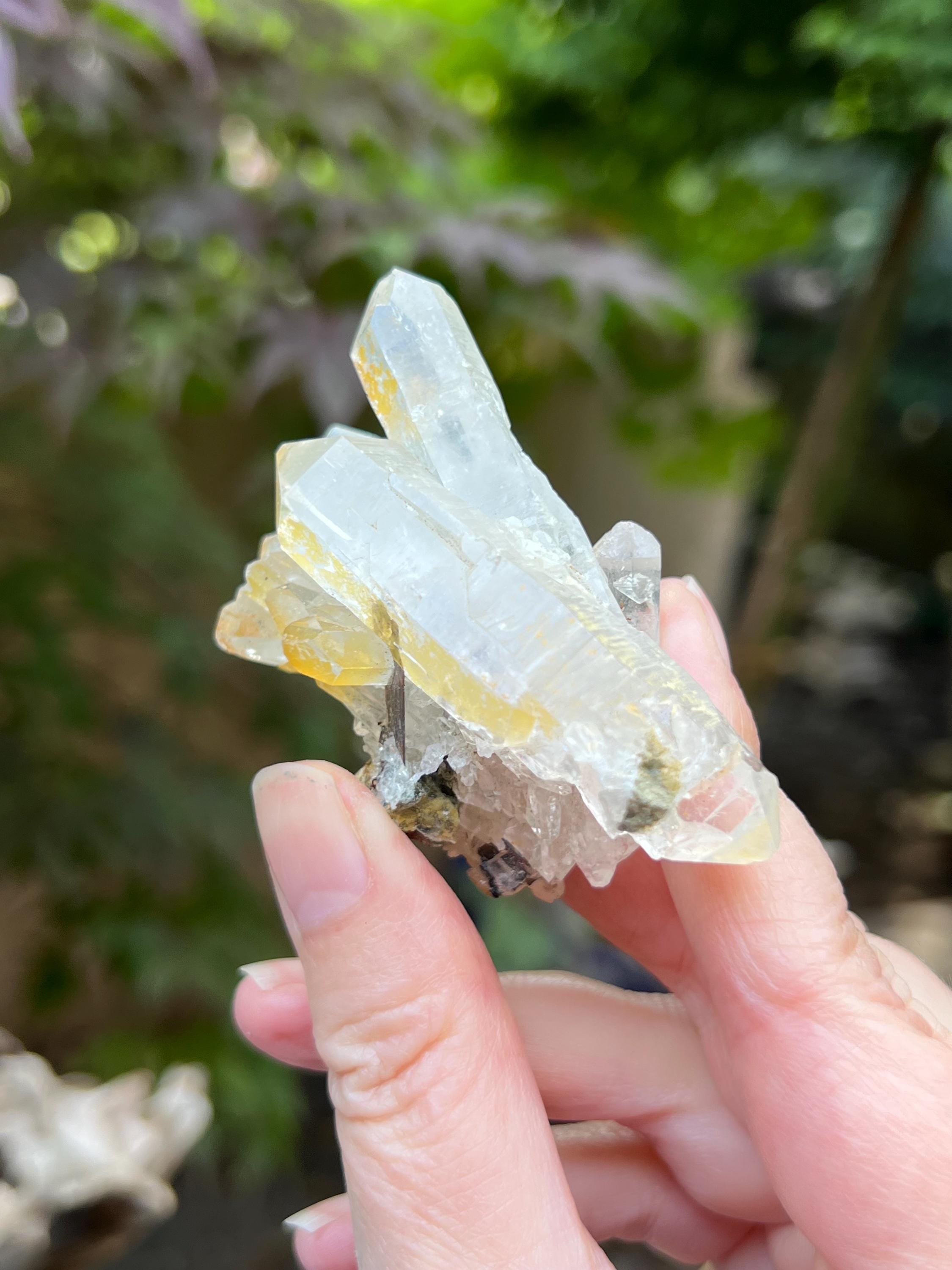 ブルッカイトとヒマラヤ水晶のマルチポイントクラスター AM209 - Etsy 日本