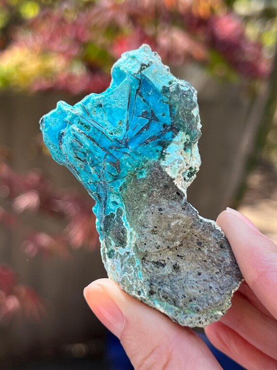クリソコラ水晶天然未研磨原石標本（銅入り）8個 - Etsy 日本