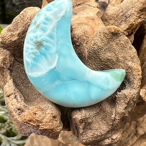 Larimar Moon Deep Blue Dolphin Stone  AAA+ : Peace / Love / Tranquility 12