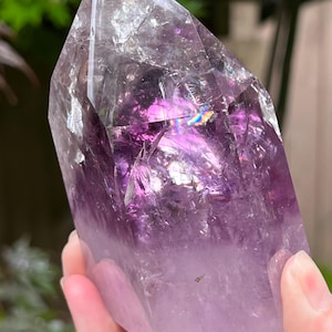Amethyst Phantom Crystal Point Wand Rainbow AAA+ Tranquility / Intuition 557g 12