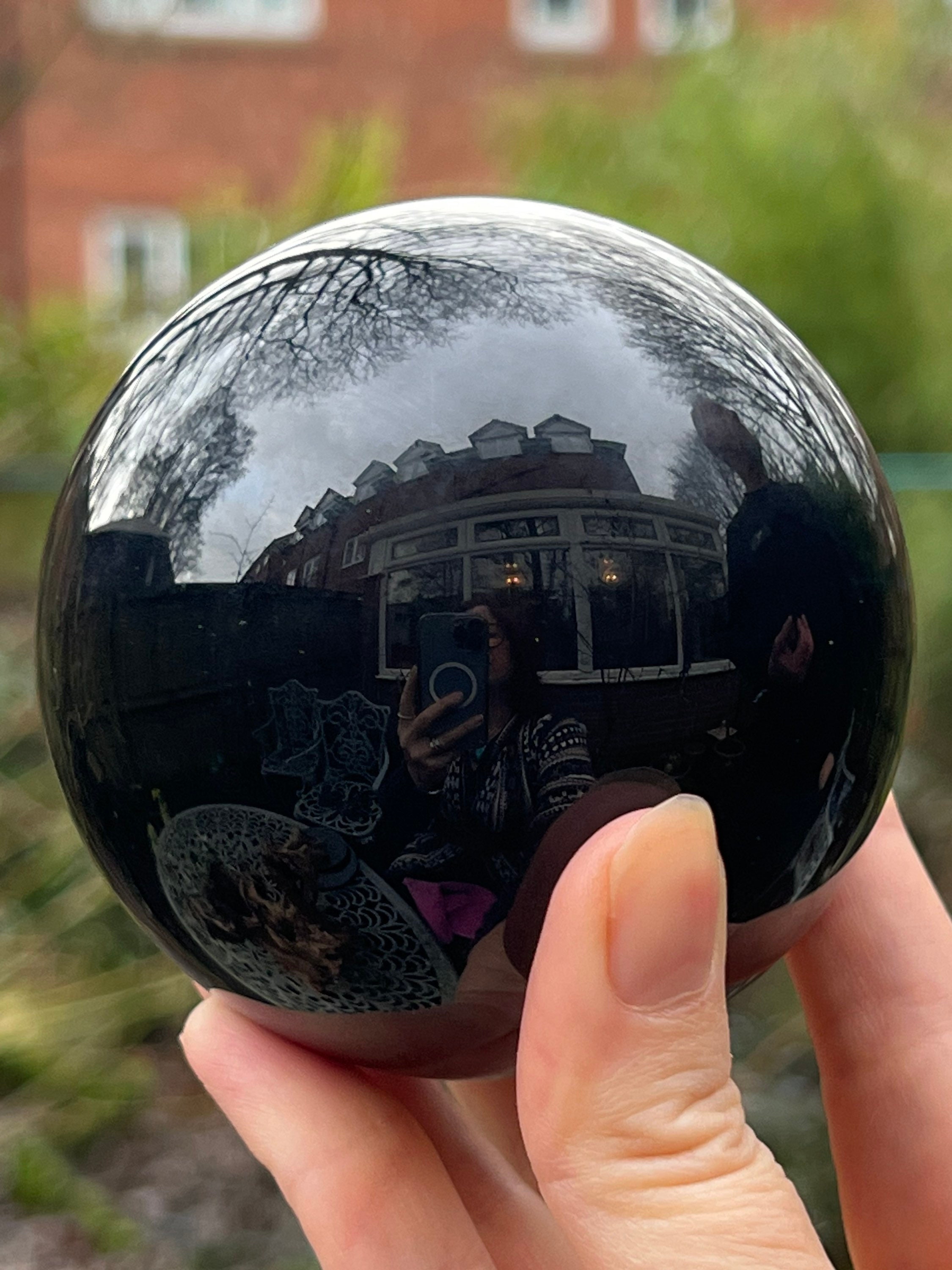 Black Obsidian Large Crystal Ball 80mm : Healing Stone for the