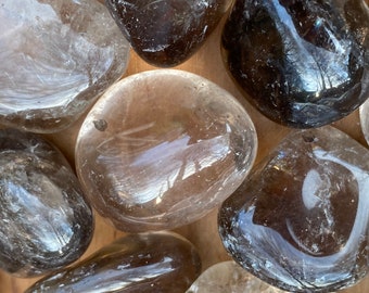 Smoky / Smokey Quartz Tumblestone AAA+ 30mm To 40mm