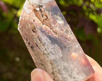 Garden Quartz / Lodolite Quartz Phantom Rainbow Point Tower AAA Transformation Growth 4 246g