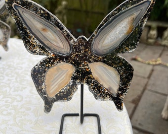 Agate Butterfly Crystal Large on Stand AAA+ : Self Confidence / Strengthening / Acceptance 3