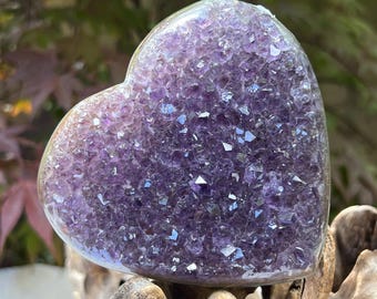 レインボーアメジスト ピンクパープルクラスター クリスタルハート