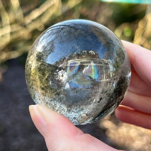 Garden Quartz Crystal Ball Lodolite Scenic 53mm With Stand AAA+ 82