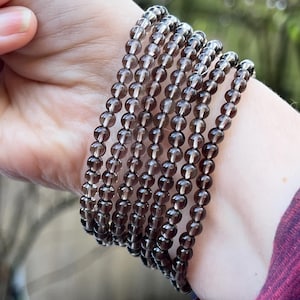 Smoky / Smokey Quartz Beaded Bracelet AAA+ 4mm