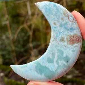 Larimar Moon Deep Blue Dolphin Stone  AAA+ : Peace / Love / Tranquility 5a