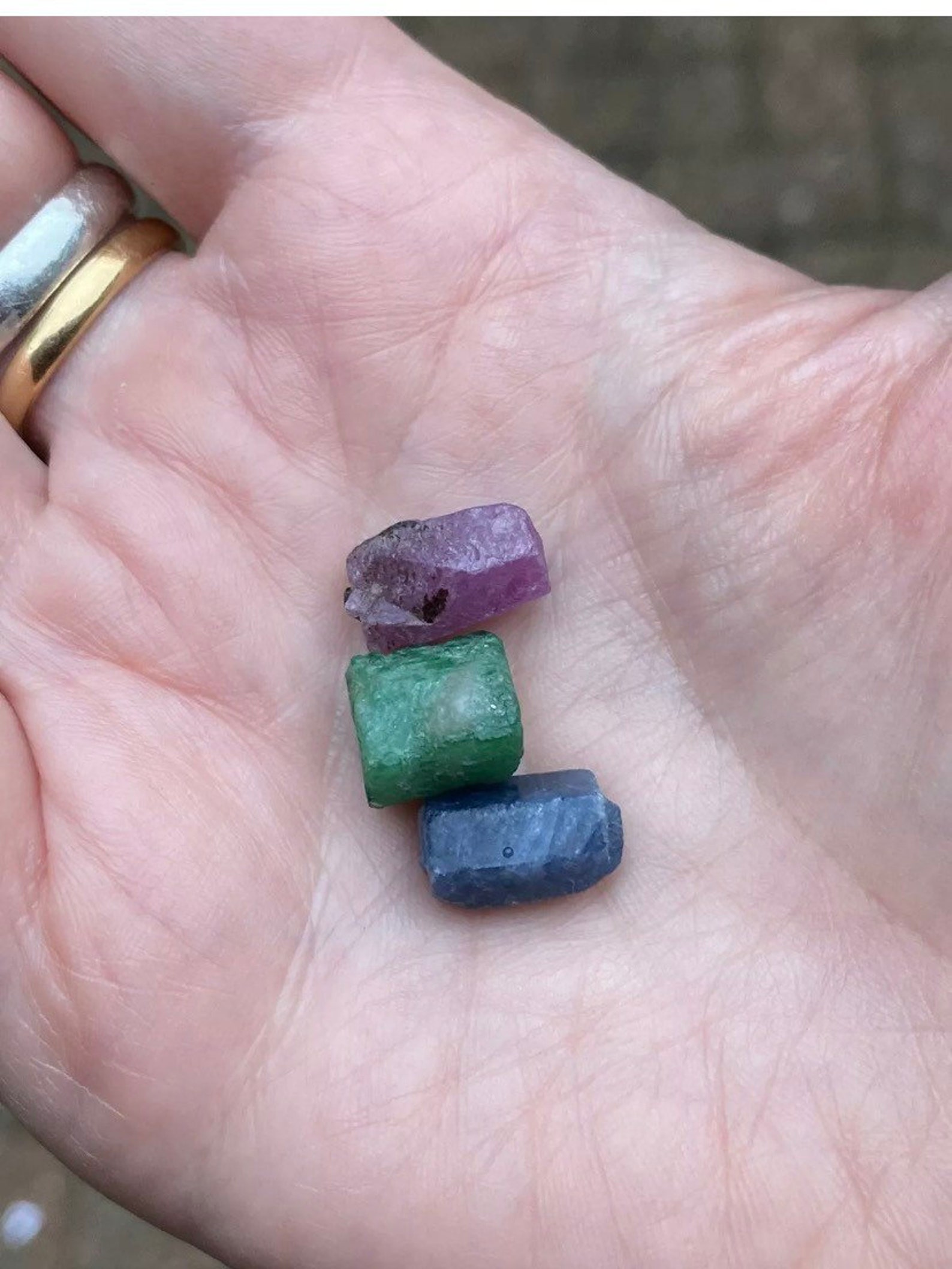 Ruby Sapphire And Emerald Mix Rough Crystal High Grade Etsy
