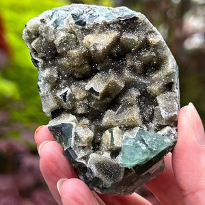Rogerley Mine Druzy Dreams Pocket  UK Fluorite Purple Green Blue Cluster Matrix UV Reactive : Clarity / Purity / Stability 33