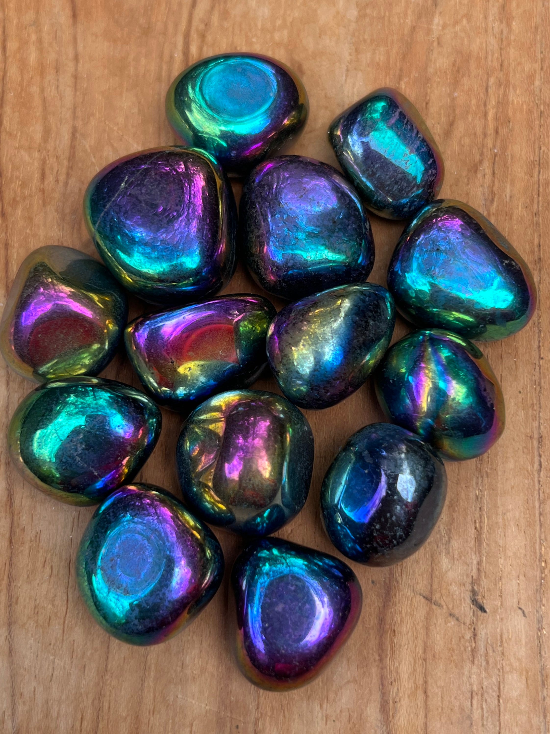 Acxico 5 Piezas De Titanio Arco Iris Aura Lemuriano