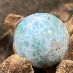 Larimar Ball Deep Blue Dolphin Stone  AAA+ : Peace / Love / Tranquility 62