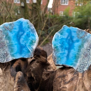 Großer Larimar Double Passender Geode Delfin Stein AAA +: 1