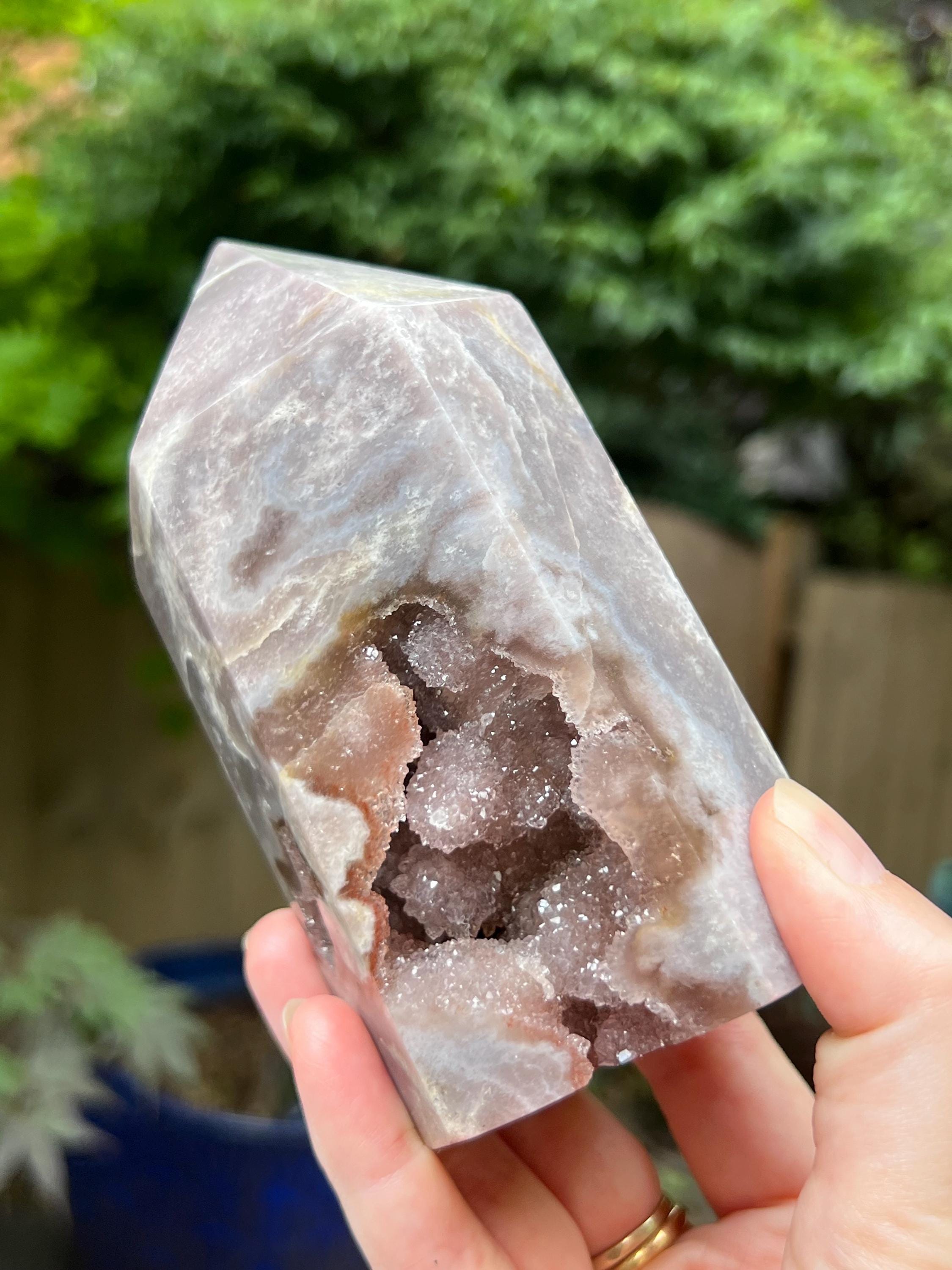 大型パタゴニアピンクアメジストクリスタルポイントタワー 623g AAA+