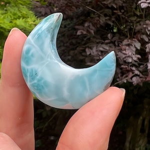 Larimar Moon Deep Blue Dolphin Stone  AAA+ : Peace / Love / Tranquility 5