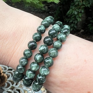 Seraphinit Kristall Perlen Armband 7 mm AAA+