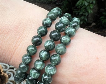 Seraphinite Crystal Beaded Bracelet 6mm AAA+