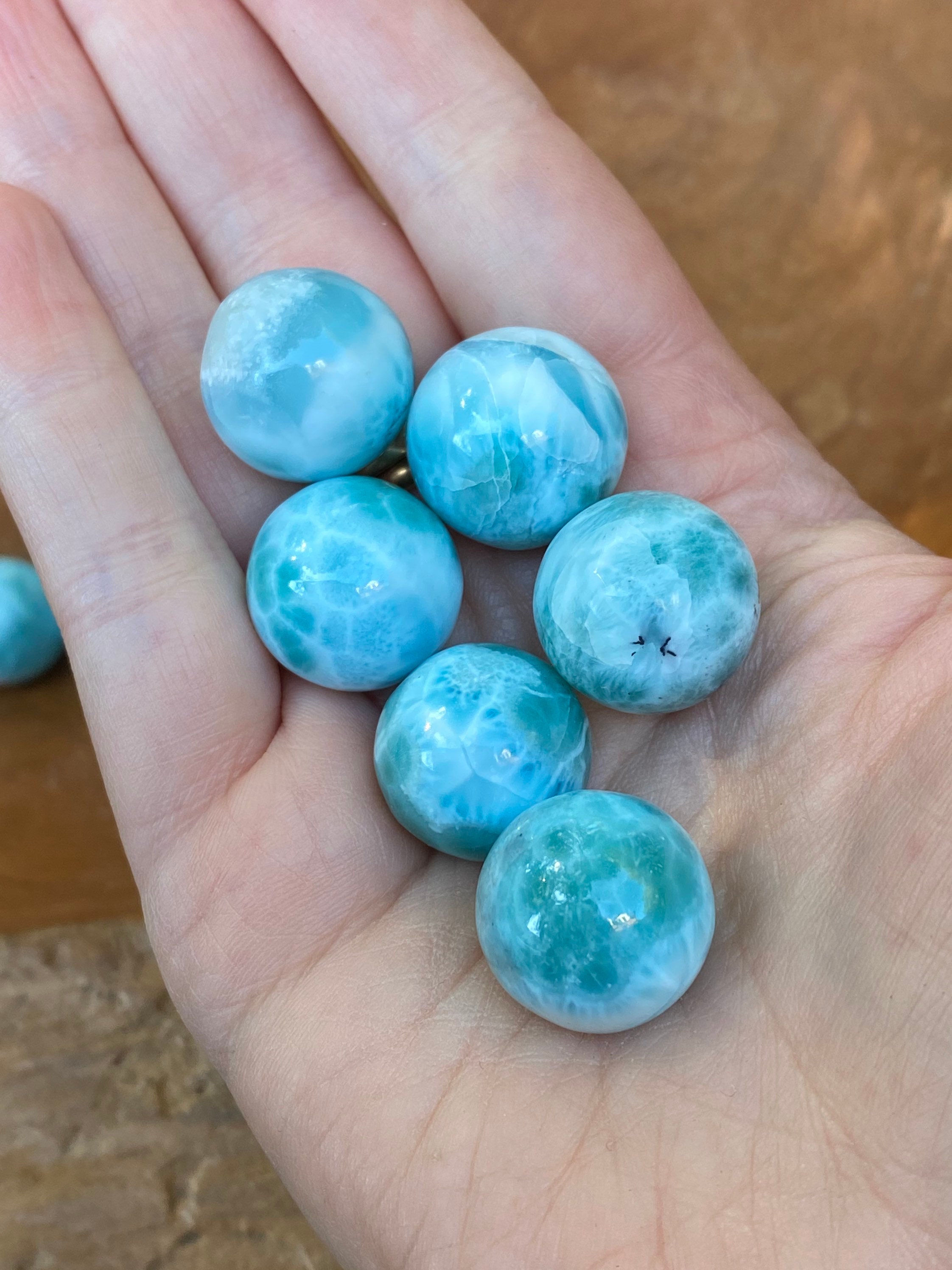 Larimar Ball Deep Blue Dolphin Stone AAA+ : Peace / Love