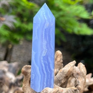 Blue Lace Agate Crystal Wand Point AAA+ 13 47g