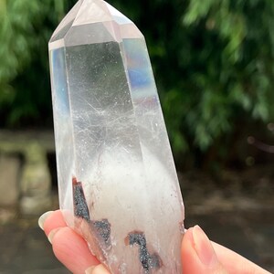Amphibole Quartz / Angel Wing Phantom Quartz / Hematite Companion Point 256g 30