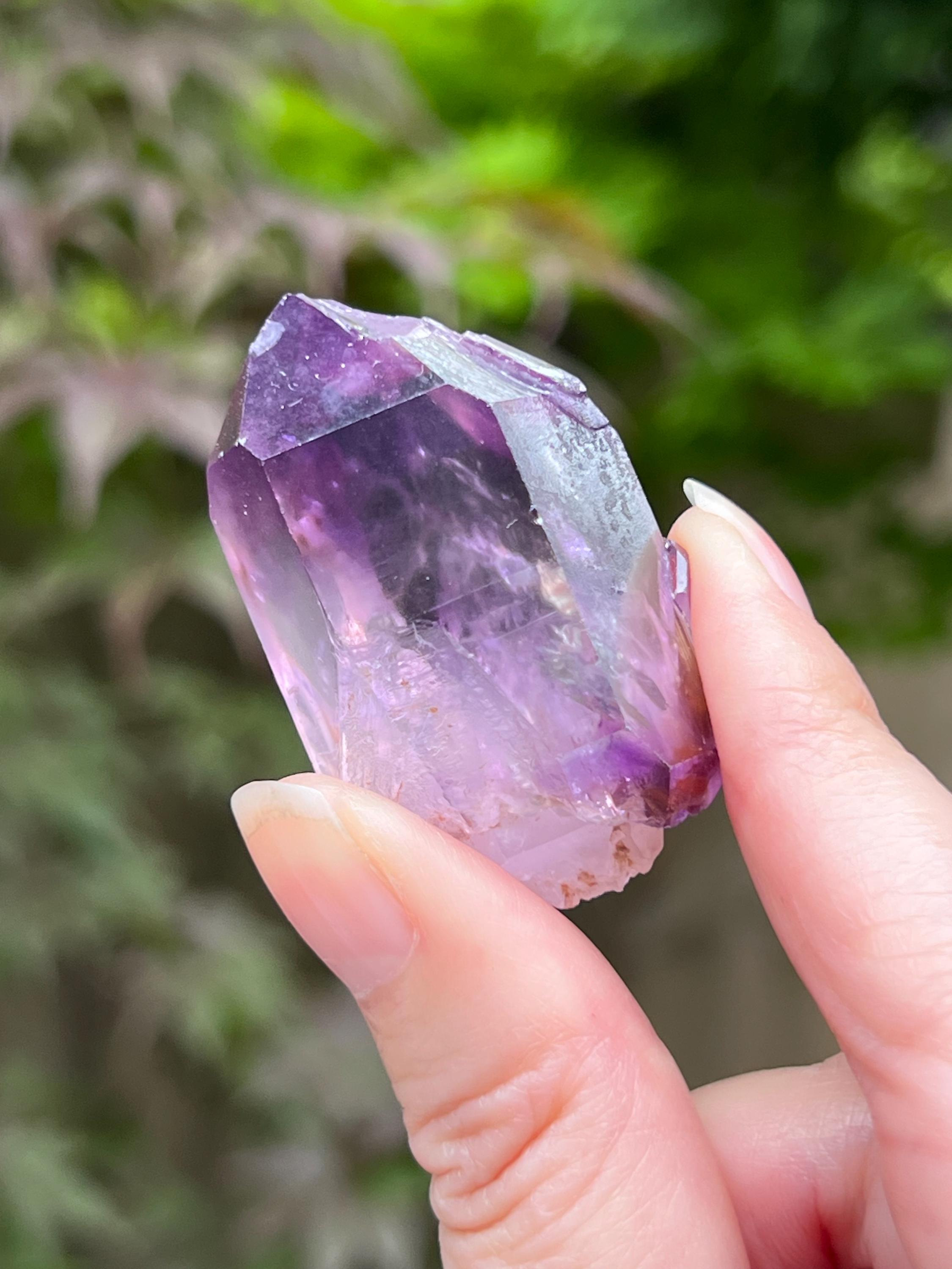 アメジスト ポイント ナチュラル レインボー チブク鉱山