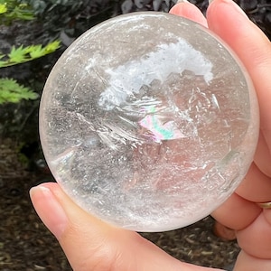 Clear Quartz Crystal Ball AAA+ 61mm Diameter With Stand : Rainbows 118