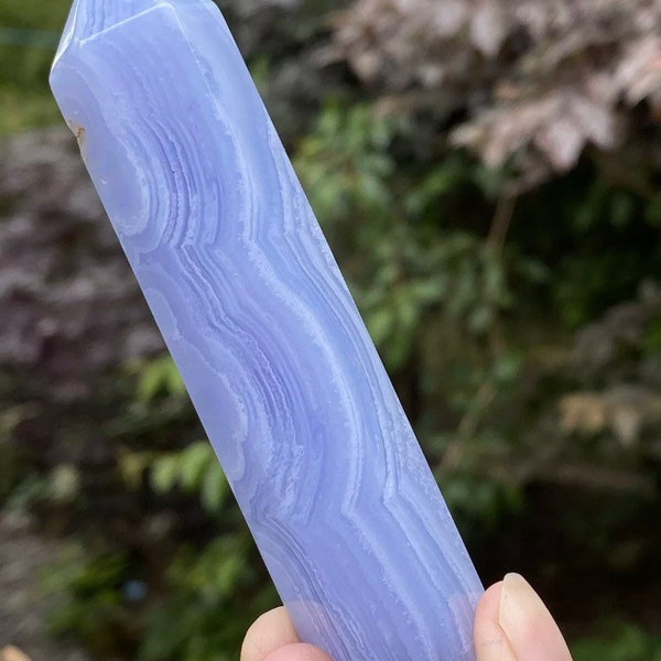 Blue Lace Agate Crystal Wand Point AAA+ 12