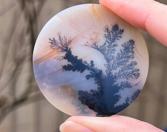 Large Shazar Dendrite / Dendritic Agate Polished Cabochon Rare Grade 11.6g 58 carats 7