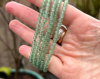 Green Aventurine Crystal Beaded Bracelet 4mm AAA