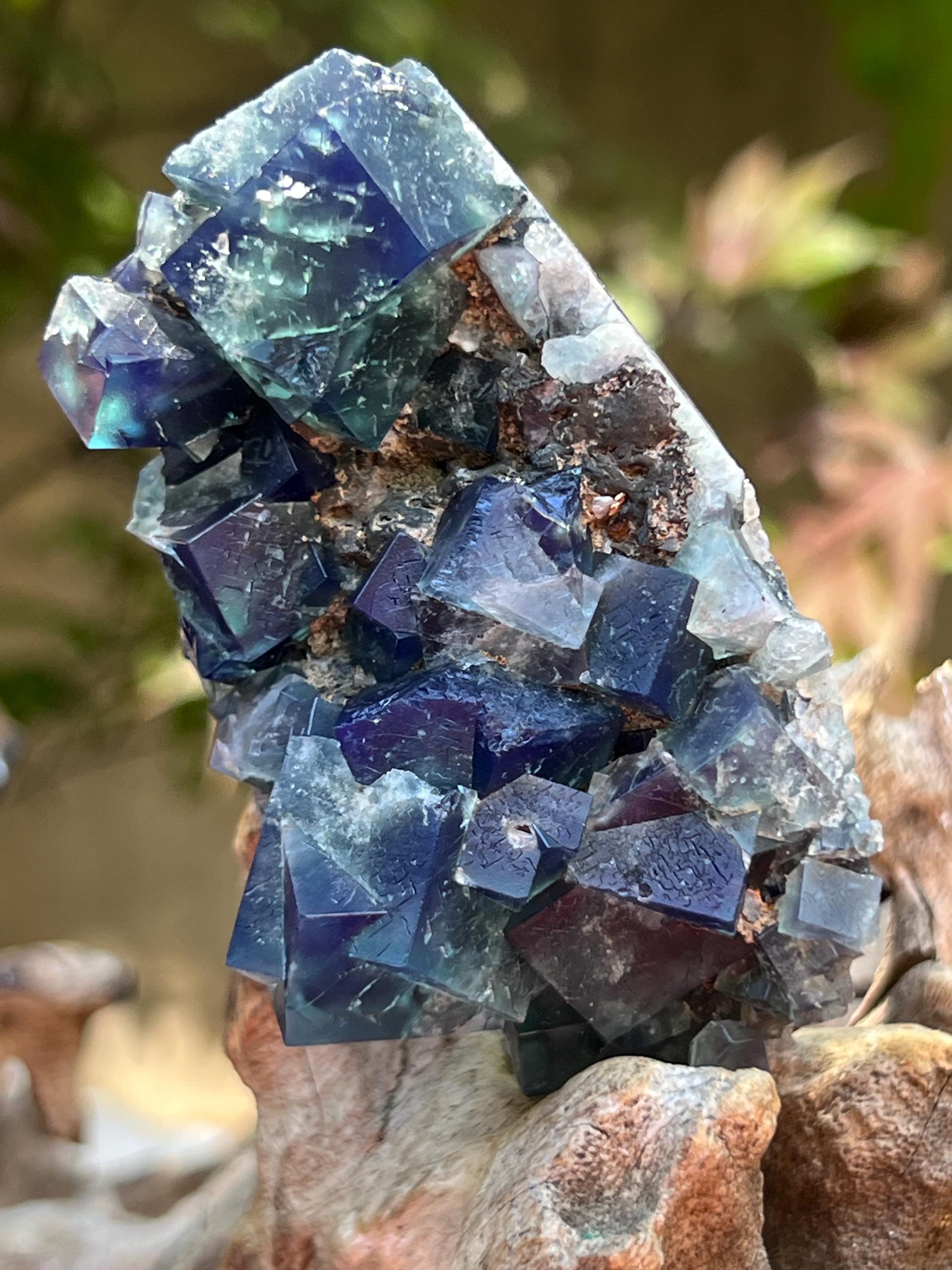 Diana Maria Mine Fairy Holes Pocket Fluorite Cluster UV AB27 Rare