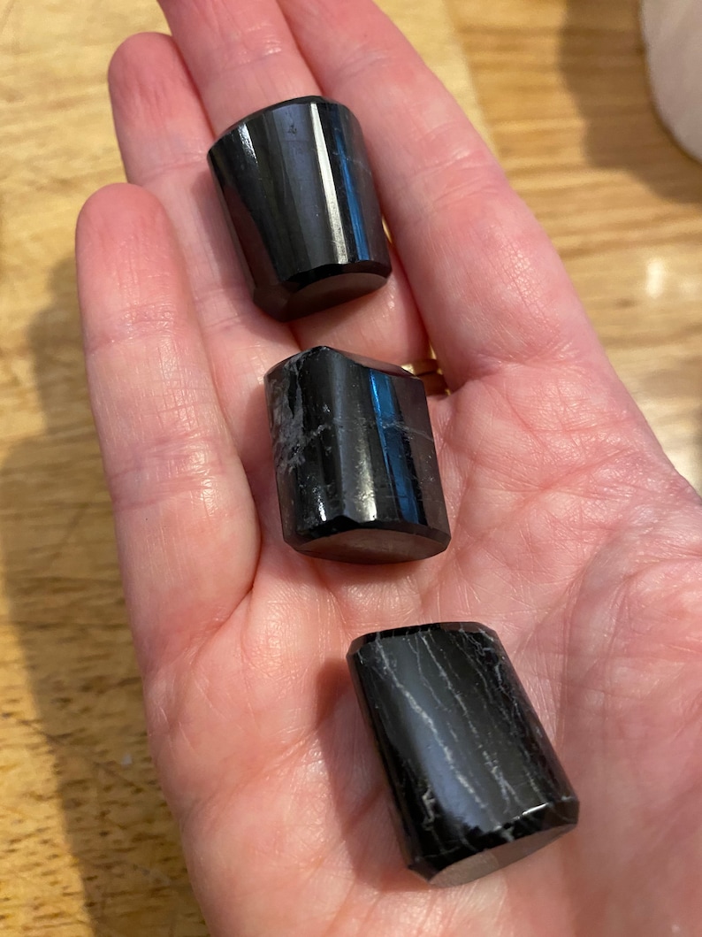 Black Tourmaline Schorl Large Tumblestone Protection Grounding Stress Relieve