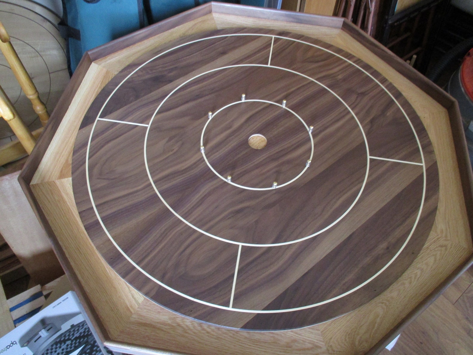 Crokinole board with 26 inch tournament size Walnut top and Etsy
